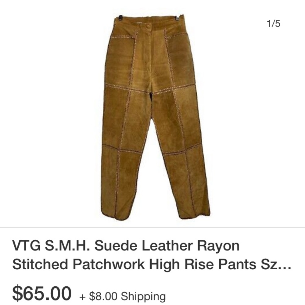 Vintage retro leather SMH pants✨